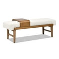 thumbnail image 6 of Bedroom Benches Billie 52" Modern Telephone Bench with Sliding Shelf, Ivory White Boucle,Wooden Bedroom Benches, 6 of 9