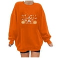 thumbnail image 2 of yoeyez Halloween Sweatshirts Women Oversized Crewnck Graphic Sweatshirt Long Sleeve Fall Pumpkin Pullover Dog Mama Lover Spooky Season Shirt Top Orange,XL, 2 of 4