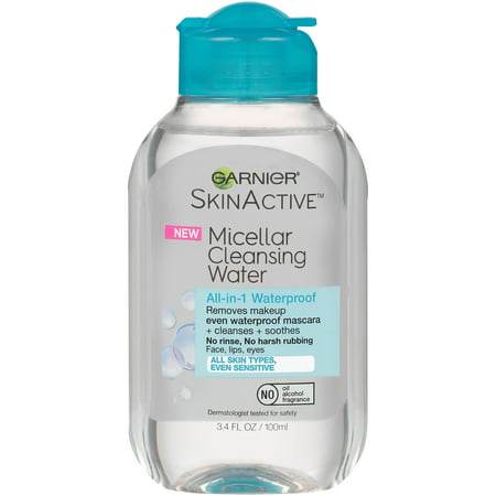 Garnier SkinActive Micellar Cleansing Water, For Waterproof Makeup, 3.4 fl.