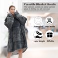 thumbnail image 4 of Wearable Blanket Hoodie for Women Men, Sherpa Fleece Hooded Blanket Sweatshirt for Adults, One Size Fits All, 4 of 6