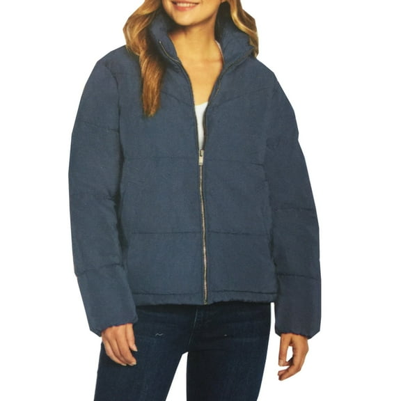 Three Dots Women's Puffer Jacket, Blue, XS