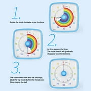 KOYPTL 60 Minute Visual Timer with Pause Function Cute Silent Timer with Rainbow for Classroom Teaching Task Kitchen 60 Minute Countdown Time Management for ADHD Aults Office Desk White