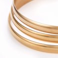 thumbnail image 3 of 2sets Ion Plating(IP) 7pcs Fashion 304 Stainless Steel Flat Plain Bangles Stackable Bangle sets Real 18K golden Plated 2-5/8 inch(6.8cm), 3 of 3