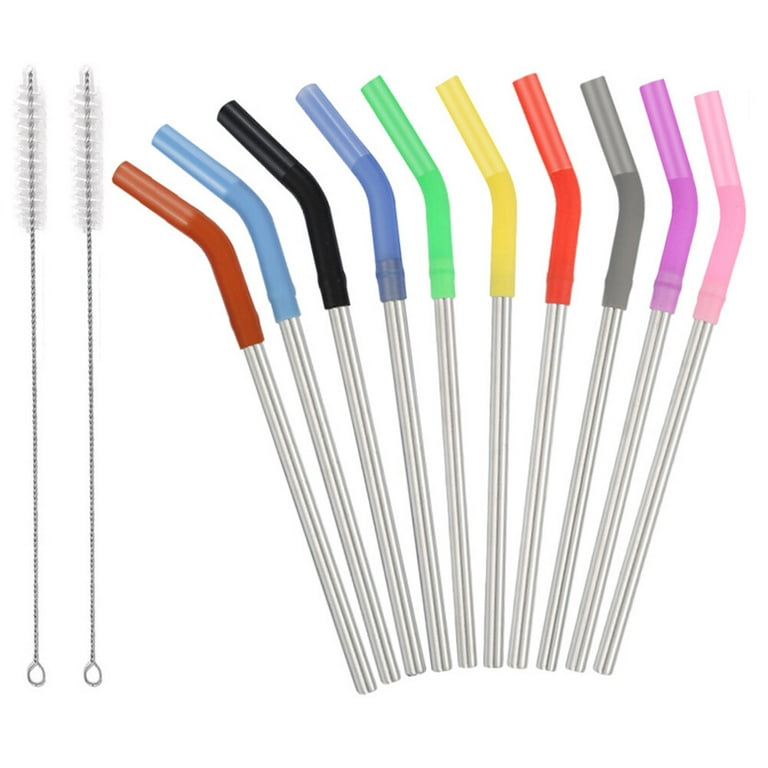 12pcs Silicone Straw Kids Silicone Straws Metal Straw Stainless Steel Straw  Water Bottle Straw Drinking Straw Accessory Silicone Straw Tips Plug  Silicone Case Accessories Metal Hat 