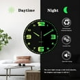 thumbnail image 2 of Glow in The Dark Clock 14 Inch Modern Silent Non Ticking Luminous Wall Clocks Battery Operated Black Wooden Wall Clock for Living Room Kitchen Bedroom, 2 of 6
