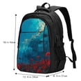 thumbnail image 5 of Salouo Tower And Red Roses Pattern Extra Large Travel Laptop,Backpack with USB Charging Port College Backpack Business Work Bag Casual Daypack Fits for Men & Women, 5 of 7