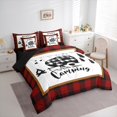 thumbnail image 3 of Feelyou Rustic Camping Car Bedding Comforter Set 7 Pieces for Teen, Black Red Buffalo Full Bedding Set, Jungle Adventure Reversible Fitted Sheet Flat Sheet, Microfiber Bedroom Decor, 3 of 7