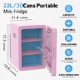 thumbnail image 5 of Advwin 22L Mini Fridge Cooler, Compact Personal Refrigerators for Skincare, Beverage, Pink, 5 of 8