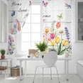 thumbnail image 5 of Grey Easter Blackout Curtains for Bedroom, Spring Watercolor Tulip Flower Plant Wood Grain Thermal Insulated Kitchen Drapes with Grommets, Light Blocking Window Treatment, 2 Panels 52" x 54", 5 of 7