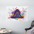 thumbnail image 1 of Modern Decor Tapestry, Yoga Posing Girl with Motivational Happy Quote Calm Down Your Mind Image , Wall Hanging for Bedroom Living Room Dorm Decor, 60W X 40L Inches, Multicolor, by Ambesonne, 1 of 2
