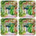 thumbnail image 1 of Vinyl Drink Coasters - Set of 4 - Flower Garden, 1 of 3