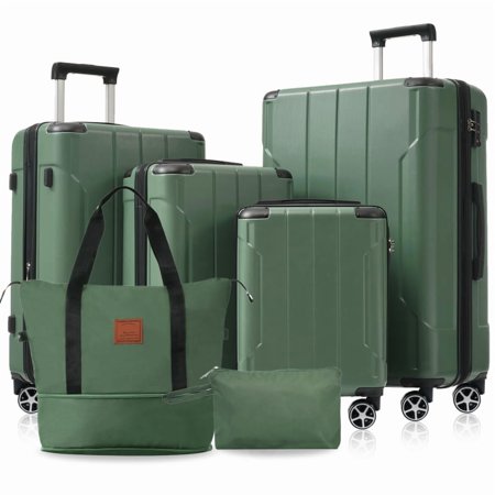 Hardshell Luggage Sets 6 Piece Suitcase Set, Expandable Lightweight Suitcases with Dual Wheels, TSA Lock for Men Women, Blue