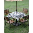 thumbnail image 4 of Outdoor Tablecloth with Umbrella Hole for Patio/Picnic/Party/Camping, Watercolor Forest Blue Waterproof Table Cloth Square Cover Washable, Abstract Art Modern Trees (60"x 60"), 4 of 8