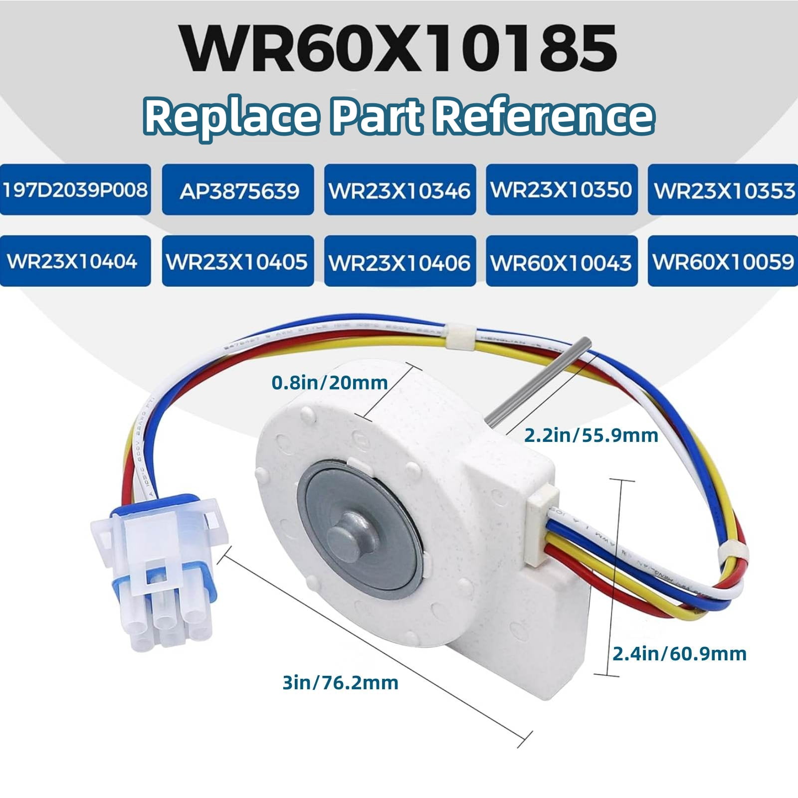 WR60X10185 Evaporator Fan Motor UDQT26GE4 for GE Refrigerator WR23X10353 Replace TAPDRA Spare Part