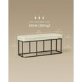 thumbnail image 5 of VASAGLE Bench for Entryway Bedroom Ottoman Bench with Steel Frame for Living Dining Room Loads 660 lb Cream White, 5 of 6