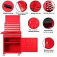 thumbnail image 2 of 5-Drawer Rolling Tool Chest, High Capacity, Adjustable Shelf, Lockable Drawers, Detachable 2 in 1 Mechanic Tool Box Storage Cabinet with Wheels for Garage Workshop Warehouse Repair Shop, Red, 2 of 8