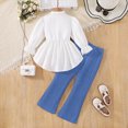 thumbnail image 5 of NOLDARES Baby Toddler Infant Girl Cartoon2pcs Winter Clothes Long Sleeve Crewneck Sweatshirt and Elastic Waist Pants Outfits Clothing(Blue,4-5 Y), 5 of 5