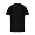 thumbnail image 5 of IYTR Mens Workout Shirts Summer Striped Jacquard Short Sleeve T Shirts Fashion Quarter Zipper Turndown Collar T-shirts Leisure Athletic Shirts Black L, 5 of 6