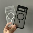 thumbnail image 2 of Transparent Shockproof PC+TPU Magsafe Case For Google Pixel 8 Pro Pixel8 Pro Frosted Magnetic Wireless Charging Phone Back Cover black For Pixel 8, 2 of 5