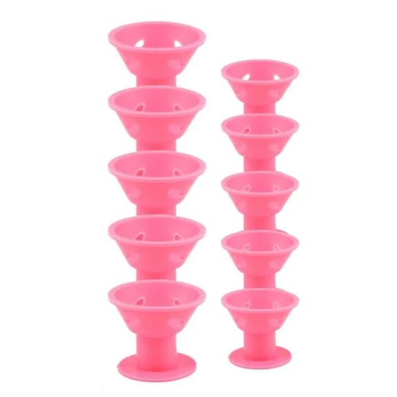10pcs Heatless Hair Curlers No Heat Hair Rollers Soft Silicone Curls Sleeping Lazy Curling Rods Wave Formers Hair Styling Tools