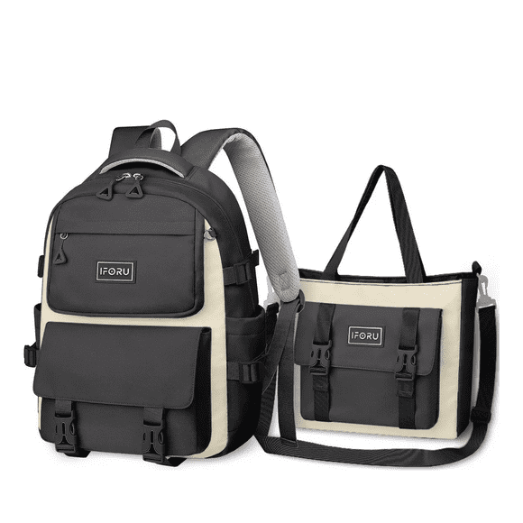 Mochila Escolar Viaje Bolsa Impermeable Mochilas Reforzada 2 En 1 Negra