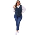 thumbnail image 3 of DARING DIVA Women's Plus Fully Lined 4 Button V-Neck Dressy Suit Vest 1X Navy Blue, 3 of 6