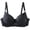 Black, variant on Women Elegant Wireless Floral Lace Bra Full Coverage Comfort Brassiere Soft Breathable Everyday Bra White 90A