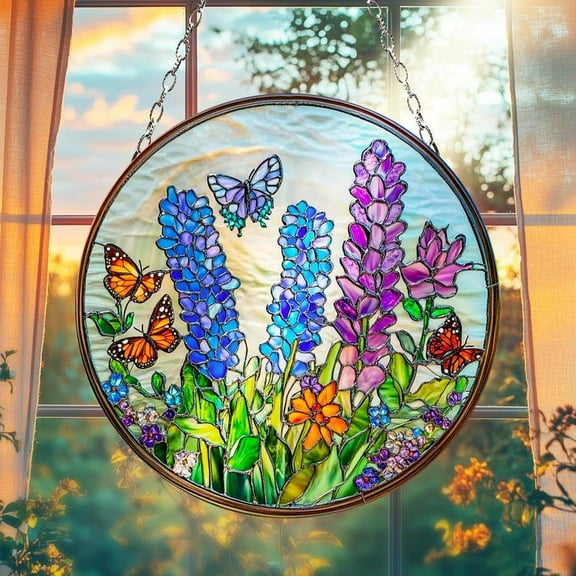 Lavender Monarch Butterfly SUNCATCHER Floral Acrylic Window Hanging Gift For Butterfly Lover Flower Garden Decor Plant Mom Plant Decor