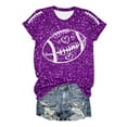 thumbnail image 5 of Women Sequin Football T Shirts Game Day Heart Graphic Short Sleeve Crewneck Tops Trendy Casual Summer Classic Fit Tees Z004-Purple M, 5 of 5