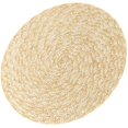 thumbnail image 1 of Straw Woven Place Mat with Rustic Texture for Home Decor and Table Protection Yellow Round Shape, 1 of 4