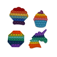 thumbnail image 4 of HDTech Rainbow Fidget Bubble Toys of Four Characters (Unicorn, Octagon, Cupcake, and Shell) for Kids, 4 of 5