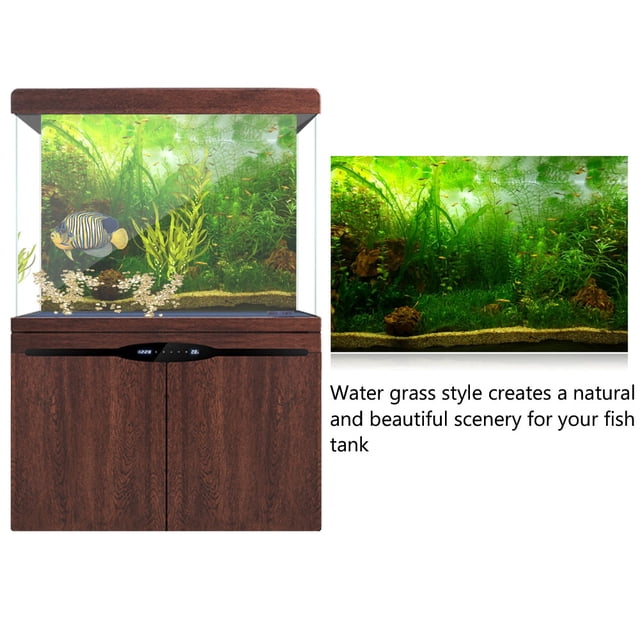 Aquarium Background Poster,Water Grass Style Aquarium Fish Background Poster Sticker Thicken PVC Adhesive Static Cling Backdrop Decorative Decorations Paper