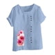 thumbnail image 4 of Camisetas de Manga Corta para las Mujeres Impreso Botón de Manga Corta Camiseta Blusa Poliéster, Ropa Casual Mirar Superior para las Mujeres, 4 of 4