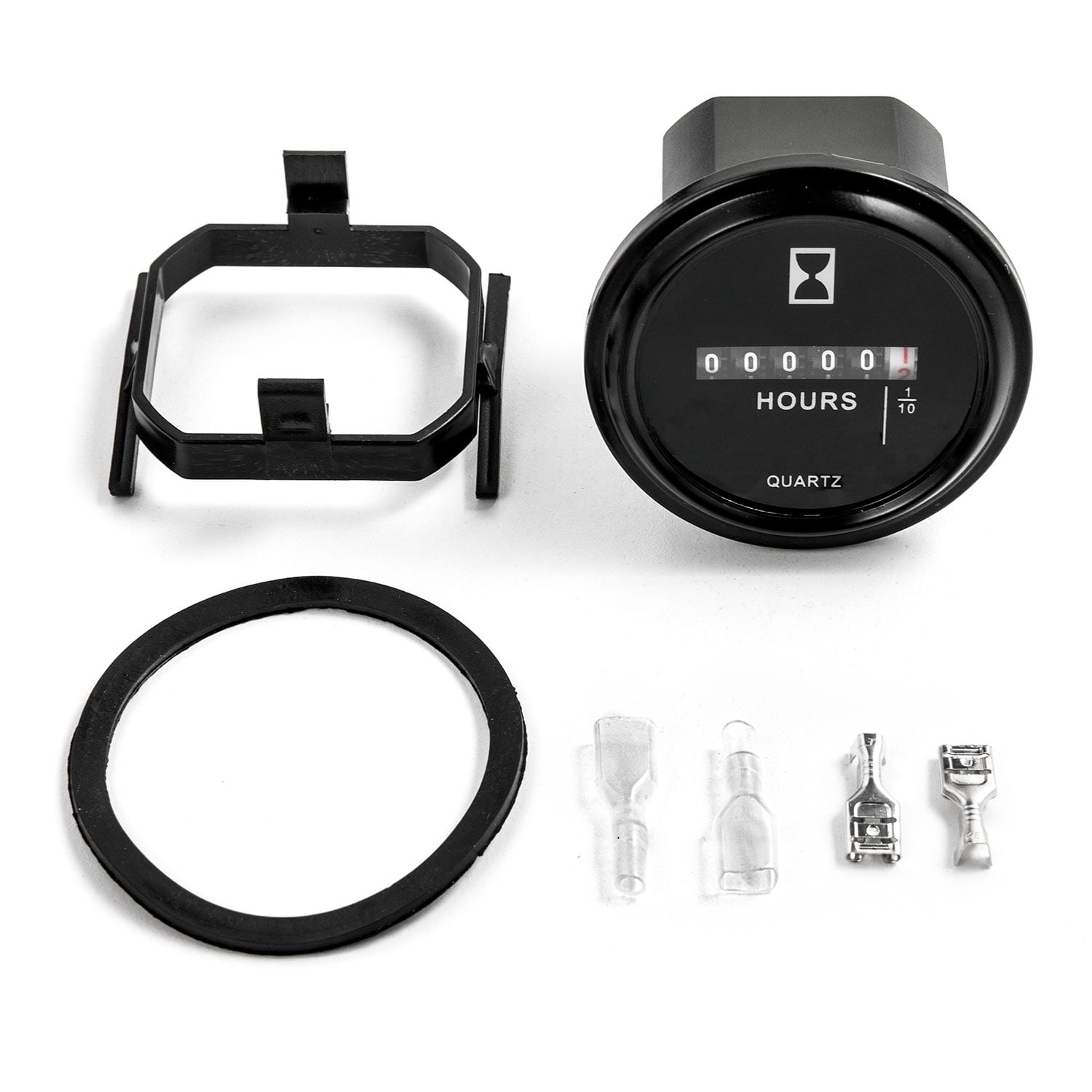 Waterproof Hour Meter for Marine Boat Engine 2/" Round Gauge White Chrome
