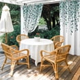 thumbnail image 4 of Outdoor Curtains for Patio Waterproof, Teal Green Eucalyptus Leaves Outdoor Privacy Panels Grommet, Spring Plants Leaves Country Blackout Outside Curtains for Porch/Cabana 54"x95", 2 Panels, 4 of 8