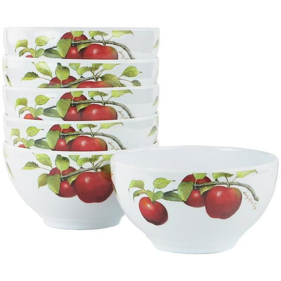 6pc Melamine Bowl Set Harvest Apples
