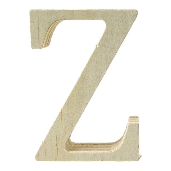 Pine Standing Wood Letter Z, 2-Inch, 3-Count
