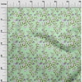 thumbnail image 2 of oneOone Viscose Jersey Mint Fabric Flower & Leaves Watercolor Sewing Craft Projects Fabric Prints By Yard 60 Inch Wide, 2 of 5