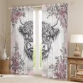 thumbnail image 2 of Homewish Cartoon Cow Animal Blackout Curtains Set of 2 (52x84 Each), Rustic Farmhouse Window Curtains, Vintage Fashion Rose Curtains and Drapes, Living Room Curtains Decor, 2 of 6