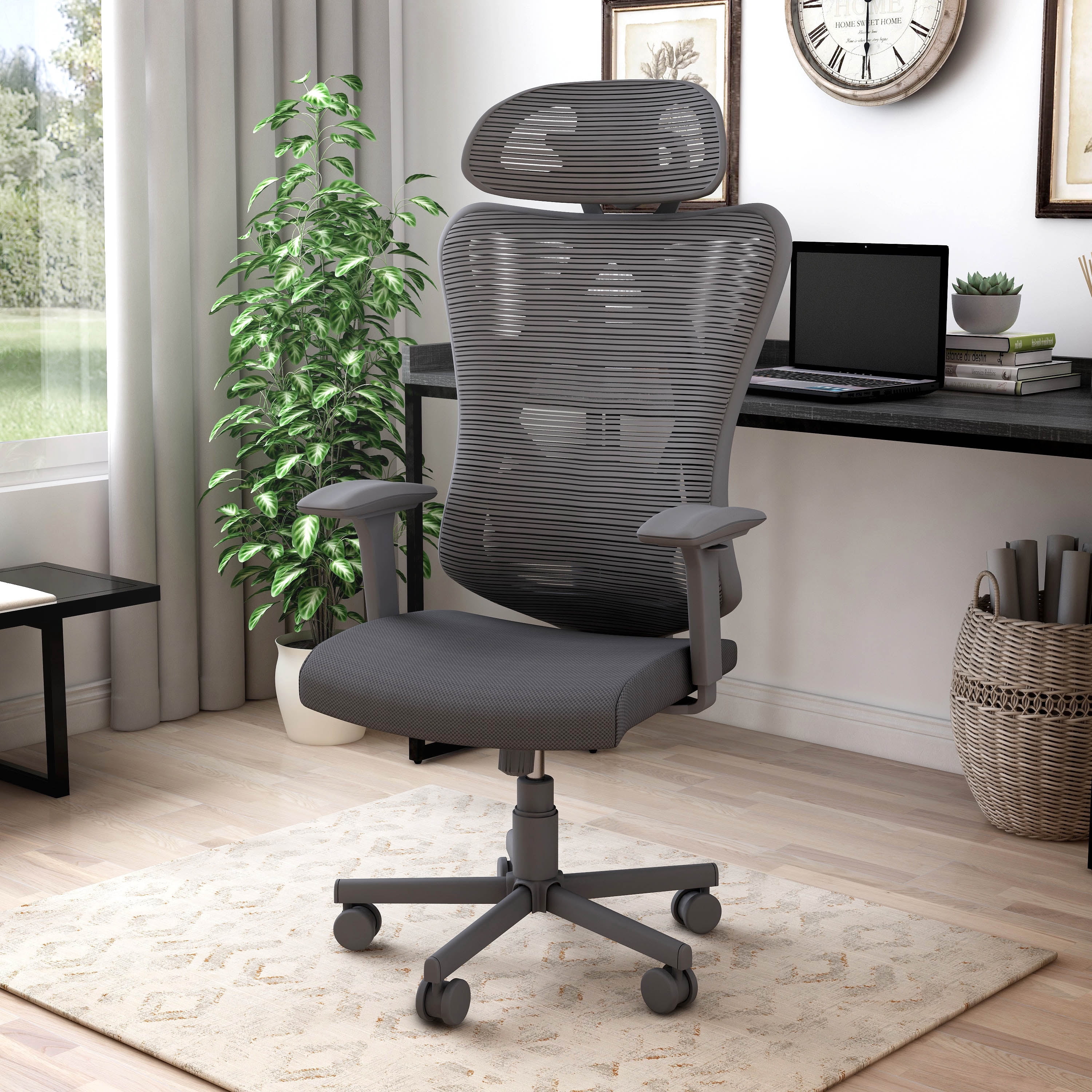 Furniture of America Kleckner Ergonomic Swivel Office Chair, Black