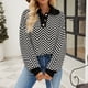 thumbnail image 5 of Gibobby Suéter Para Invierno Mujer de de moda para mujer con de manga larga con cuello en contraste(Negro,XG), 5 of 5