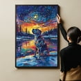 thumbnail image 6 of Starry Night Canvas Inspired Mastiff Christmas Dog Pet Family Friend Peace Oil Painting Art Print Poster Wall Decor, 6 of 6
