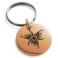 thumbnail image 1 of Stainless Steel Tribal Dark Sun Rune Engraved Small Medallion Circle Charm Keychain Keyring, 1 of 1