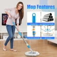 thumbnail image 6 of Spin Mop and Bucket, Mop and Bucket with Wringer Set 360° Spinning Mop Bucket with 3 Microfiber Mop Heads 61" Telescoping Handle for Office and Home Floor Cleaning (Blue), 6 of 6