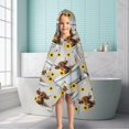 thumbnail image 6 of Gray Highland Cow Bathtub Sunflower Pattern Hooded Bath Towel，50"x30" for Ages 3 To 12 Kids, Quick Dry Lightweight Soft Microfiber Hood Beach Towel Cover Up for Kids, 6 of 7