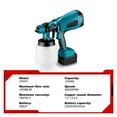 thumbnail image 2 of 1000ML Electric Cordless Spray Gun Paint Sprayer Auto Furniture Steel Coating Airbrush 3 Nozzle Compatible For Battery ,Easy to Operate, 2 of 6