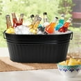 thumbnail image 1 of Hometrends grande baignoire ovale en métal noir mat avec poignée en métal 24  inch W X 14.37 inch D X 10  inch H,1 pièce, 1 of 6