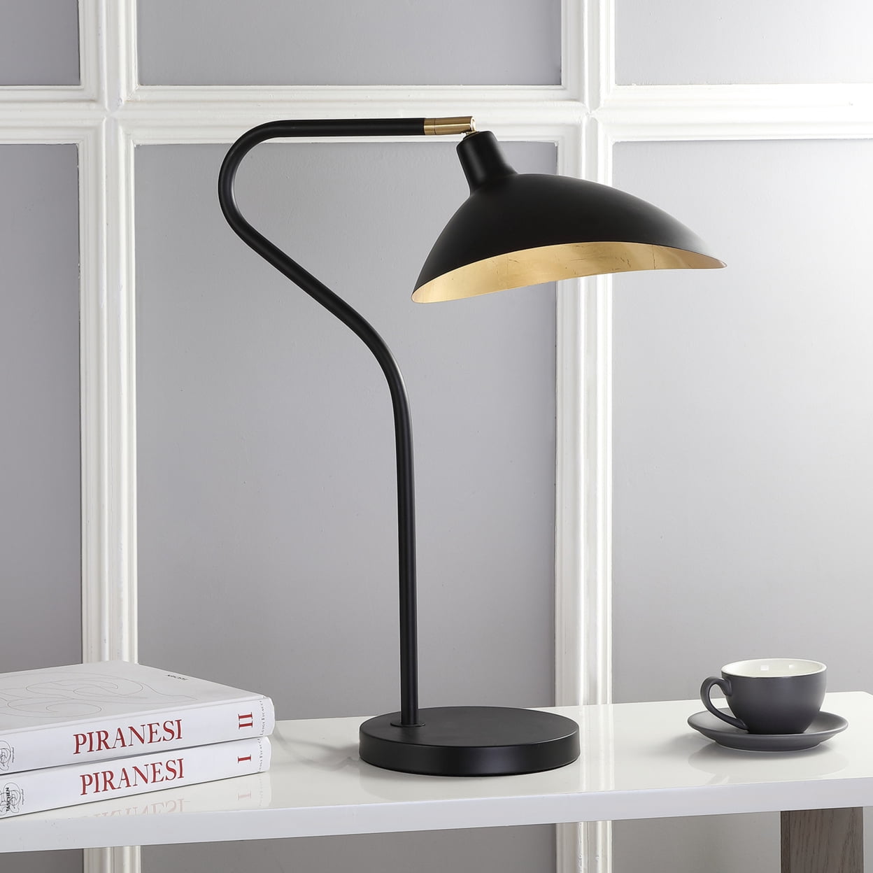 SAFAVIEH Giselle 30 in. H Modern Glam Table Desk Lamp, Black