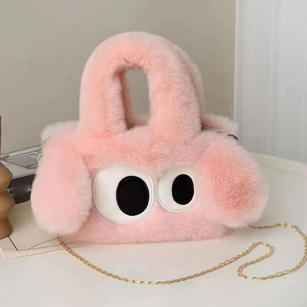 Bolso bandolera de peluche con diseño de cachorro: ligero, duradero y perfecto para regalar. 29,5 x 16,5 x 11 cm.