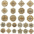 thumbnail image 4 of Paquete de 24 broches de diamantes de imitación, broches florales de moda para mujer para de Oro jinwen Pin de broche de perlas, 4 of 7
